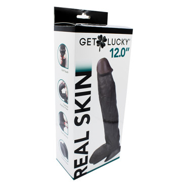 Get Lucky 12" Real Skin Series - Dark Brown