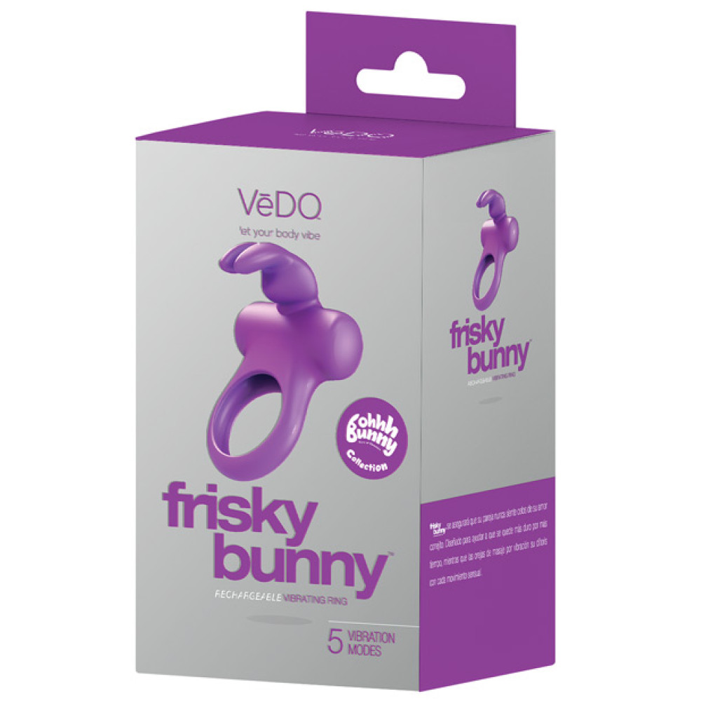VeDO Frisky Bunny Rechargeable Vibrating Ring - Perfectly Purple