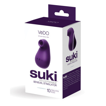 VeDO Suki Rechargeable Vibrating Sucker - Deep Purple