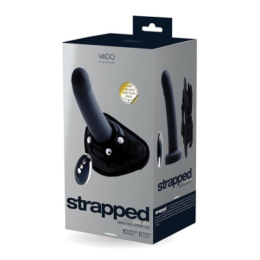 VeDO Strapped Rechargeable Vibrating Strap On - Just Black