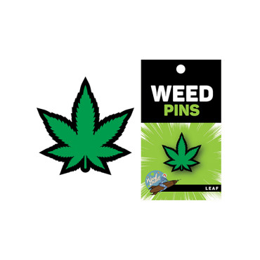 Wood Rocket Weed Pot Leaf Pin - Green