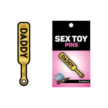 Wood Rocket Sex Toy Daddy Paddle Pin - Gold