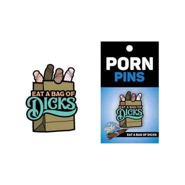 Wood Rocket Porn Eat a Bag of Dicks Pin - Tan