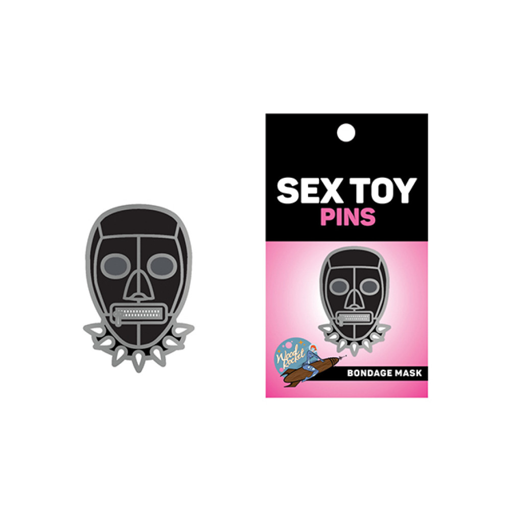Wood Rocket Sex Toy Bondage Mask Large Pin - Black
