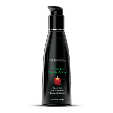 Wicked Sensual Care Aqua Water Based Lubricant - 4 oz Candy Apple