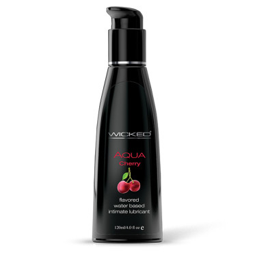 Wicked Sensual Care Aqua Water Based Lubricant - 4 oz Cherry