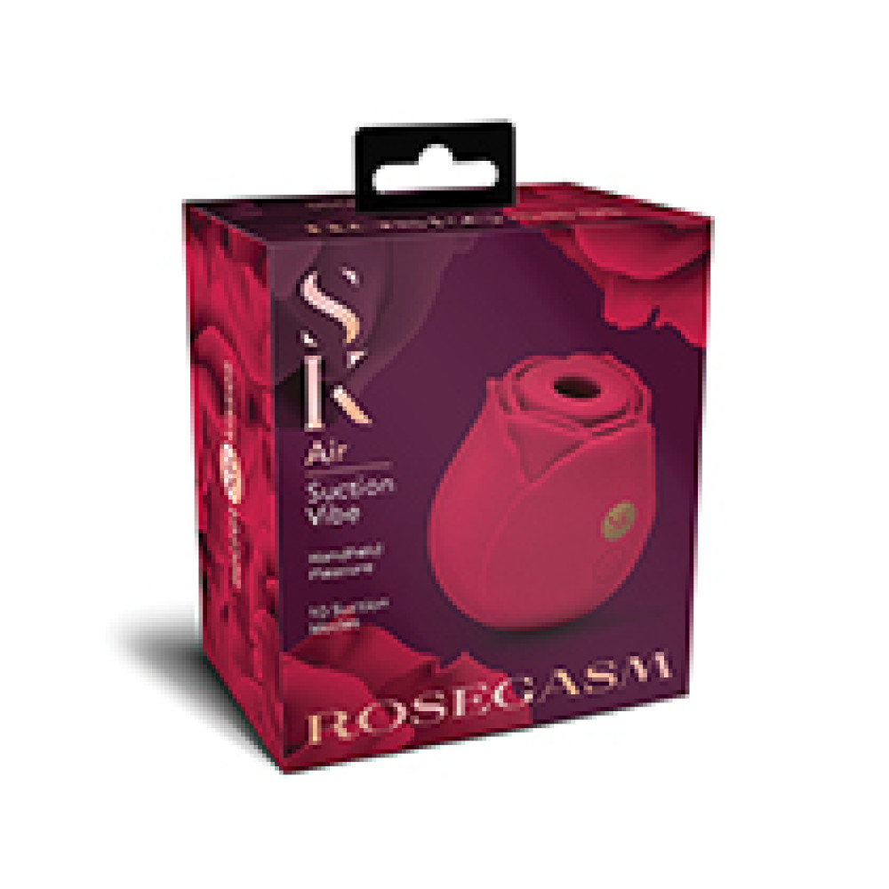 Secret Kisses Air Rose Bud Suction Clitoral Vibe - Red