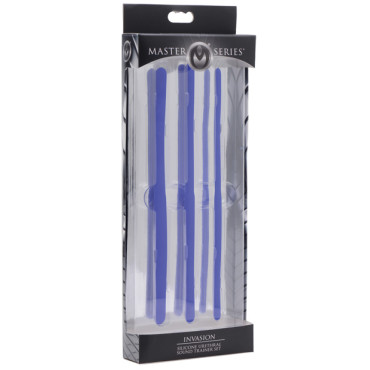 Master Series Invasion Silicone Urethral Sound Trainer Set - Blue Set of 3