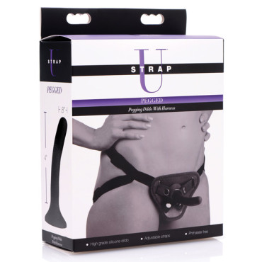 Strap U Pegged Pegging Dildo w/Harness