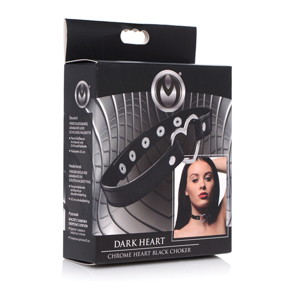 Master Series Dark Heart Chrome Heart Choker - Black