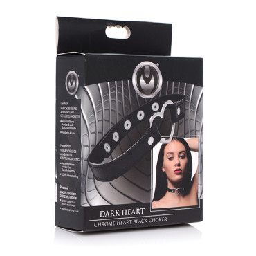 Master Series Dark Heart Chrome Heart Choker - Black