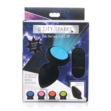 Booty Sparks Silicone Vibrating LED Plug - Small