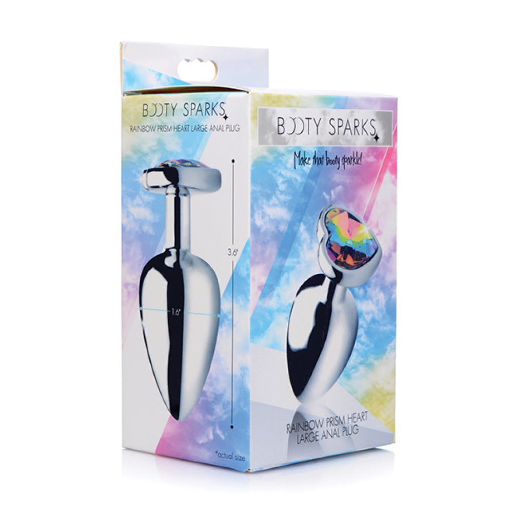 Booty Sparks Rainbow Prism Heart Anal Plug - Large