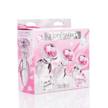 Booty Sparks Pink Gem Glass Anal Set