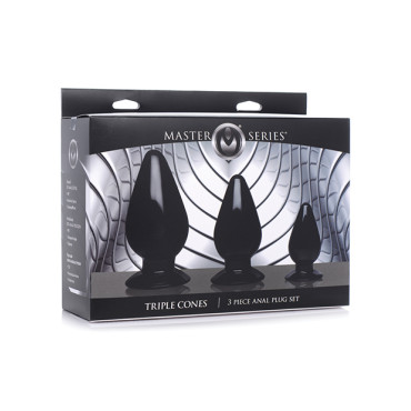 Master Series Triple Anal Plug - Black Set of 3