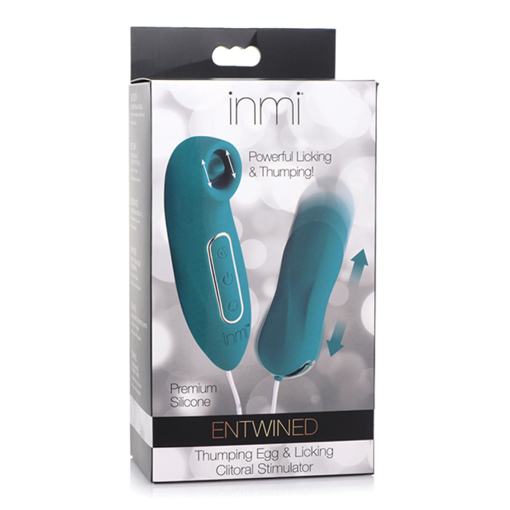 Inmi Entwined Silicone Thumping Egg & Licking Clitoral Stimulator - Green Inmi Entwined Silicone Thumping Egg & Licking Clitoral Stimulator - Green