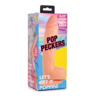 Pop Peckers 8.25" Dildo w/Balls - Light