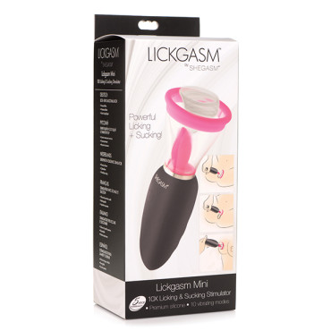 Inmi Shegasm Lickgasm Mini 10X Licking & Sucking Stimulator - Black/Pink