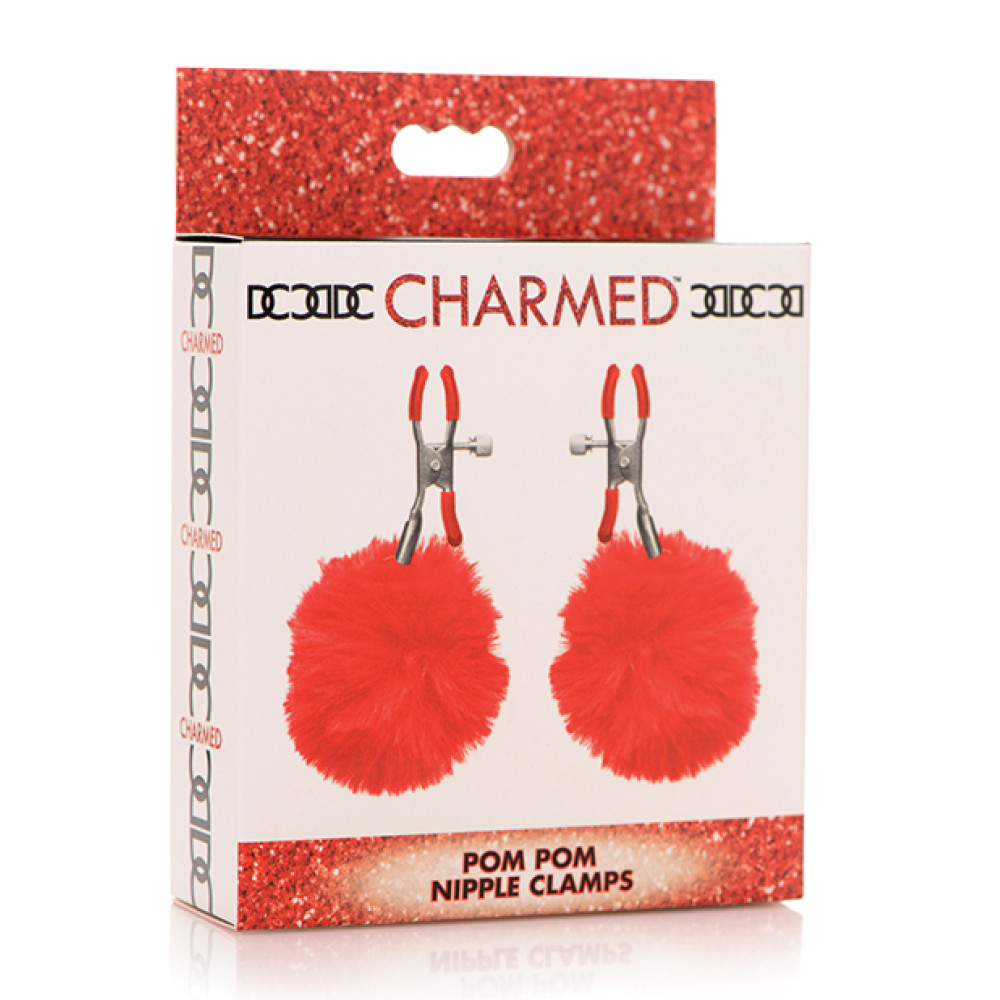Charmed Pom Pom Nipple Clamps - Red