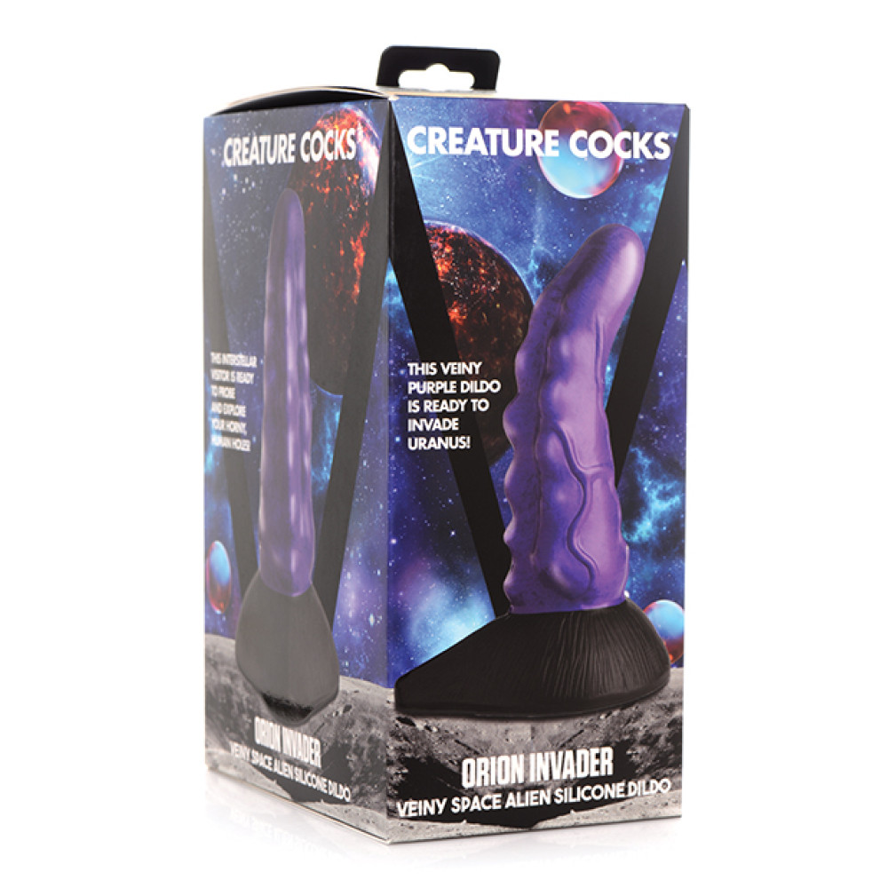 Creature Cocks Orion Invader Veiny Space Alien Silicone Dildo - Purple/Black Creature Cocks Orion Invader Veiny Space Alien Silicone Dildo - Purple/Black