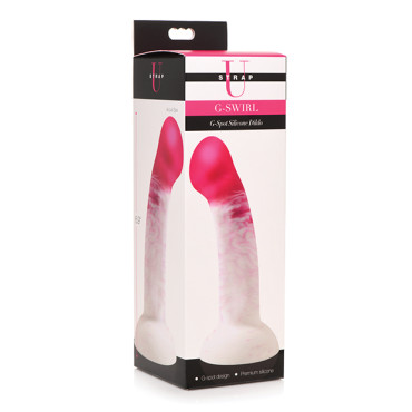 Strap U G Swirl G Spot Silicone Dildo - Pink