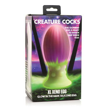 Creature Cocks Glow in the Dark Xeno Silicone Egg - XL Multi Color