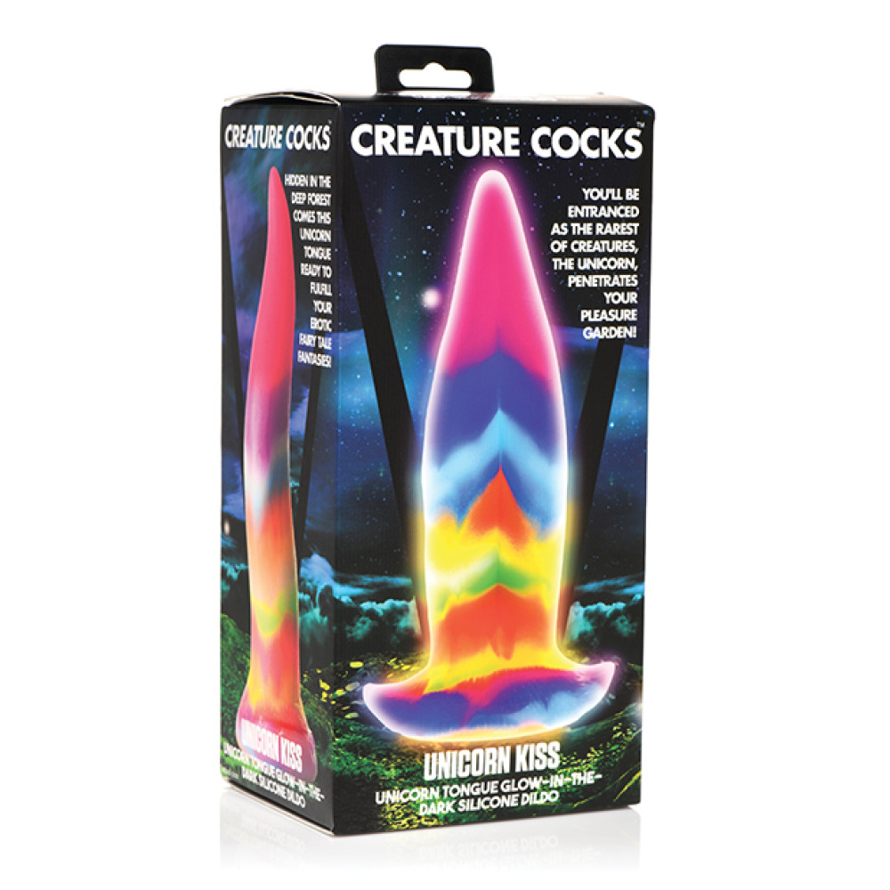 Creature Cocks Unicorn Kiss Silicone Tongue Dildo - Glow in the Dark