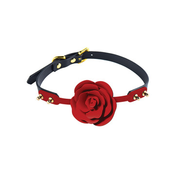 ZALO Rose Ball Gag - Red/Black