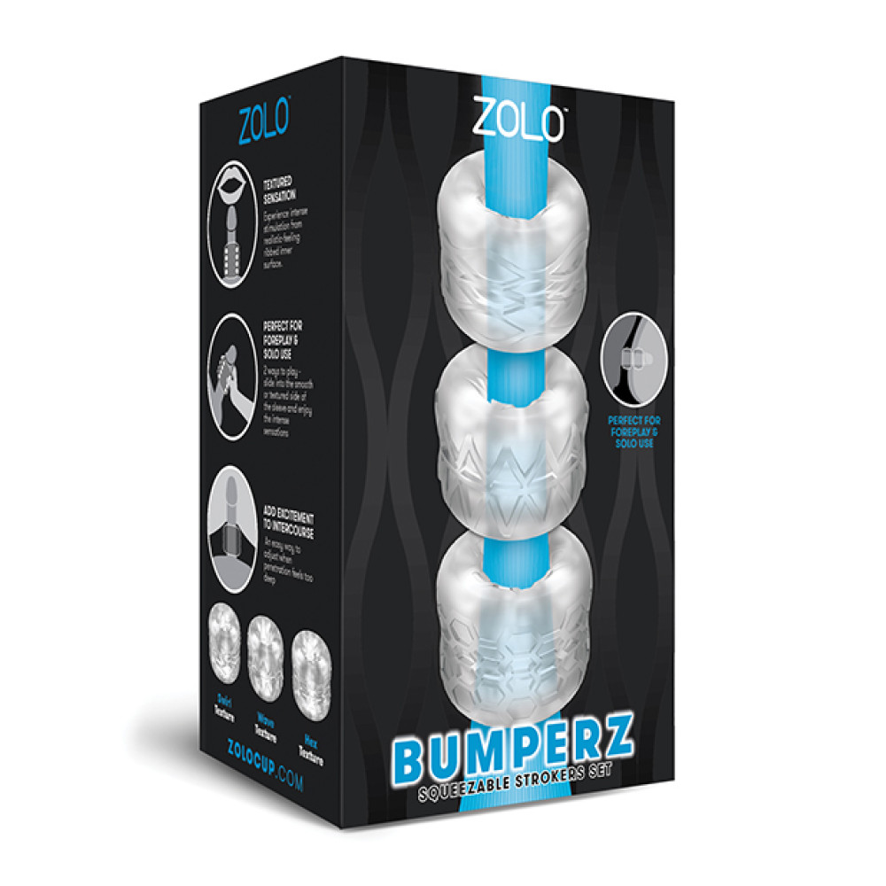 ZOLO Bumperz Squeezable Stroker Set - Clear