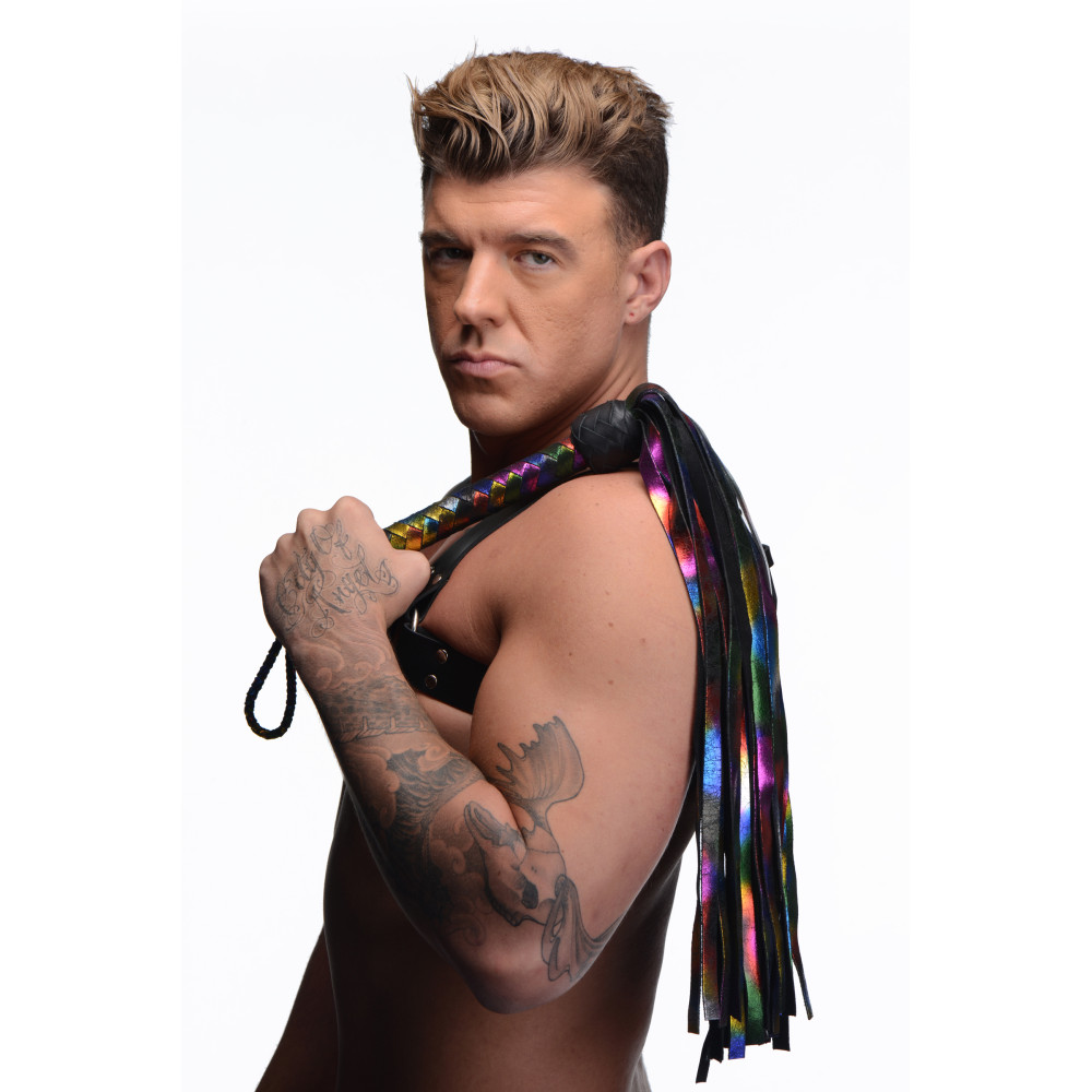 Rainbow Leather Flogger