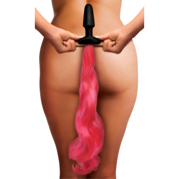 Hot Pink Pony Tail Anal Plug