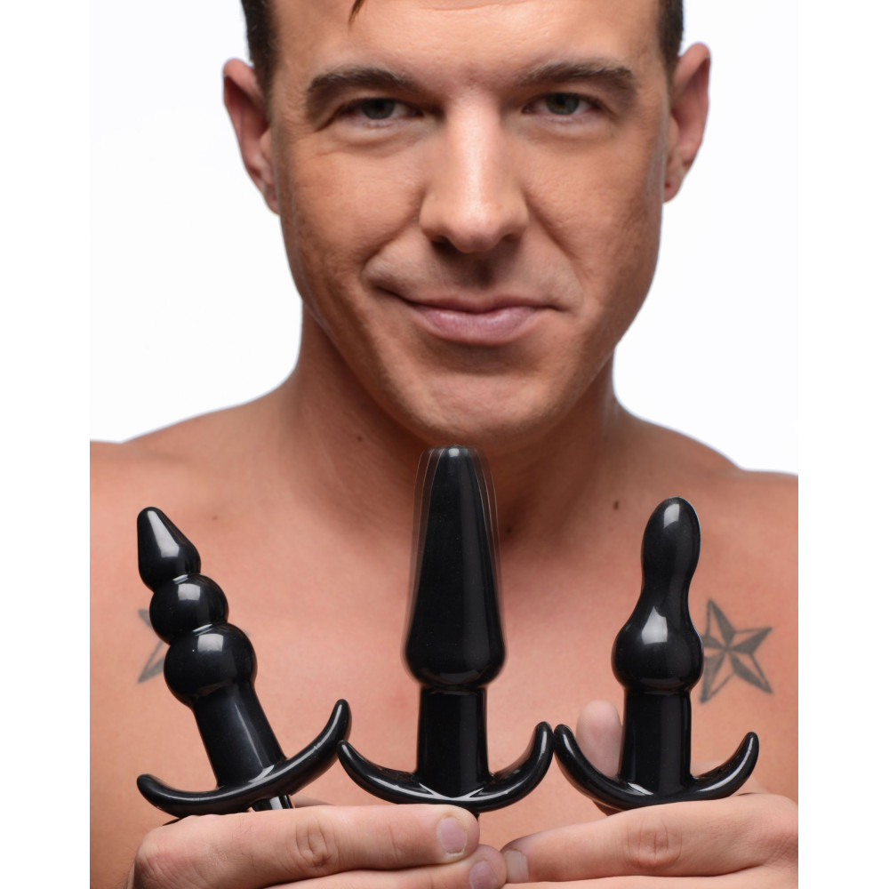 Thrill Trio Anal Plug Set - Black