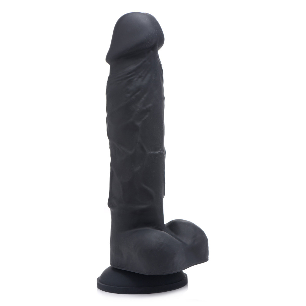 Power Pecker 7 Inch Silicone Dildo with Balls - Black