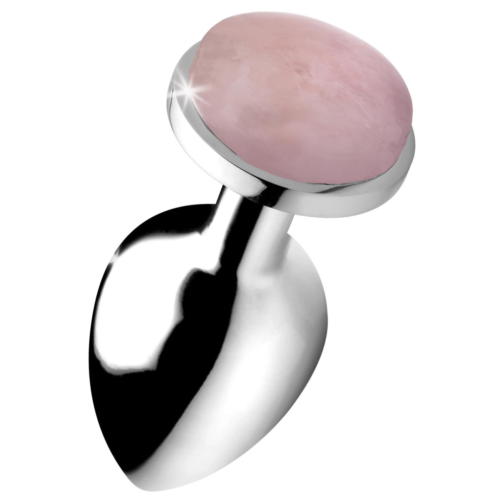 Authentic Rose Quartz Gemstone Anal Plug - Large